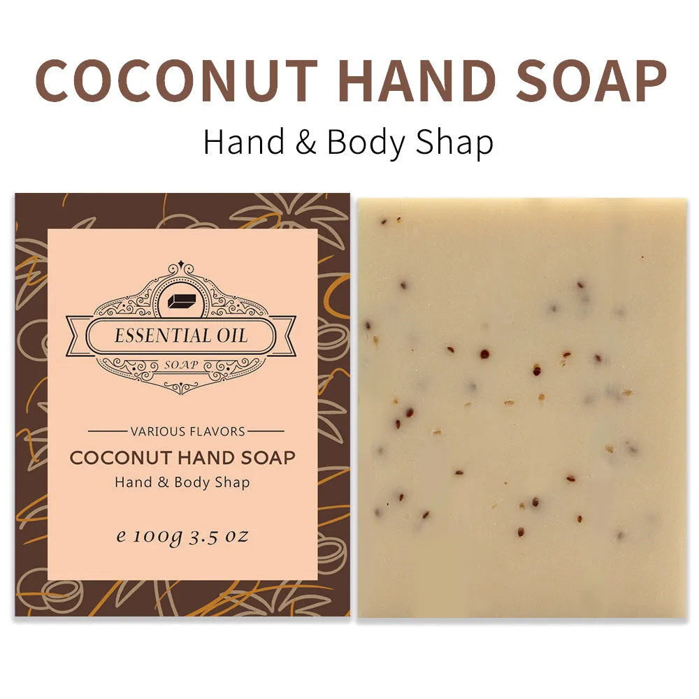 Frosted texture handmade essential oil soap bar in 100g size with natural appearance