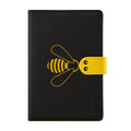 Travel B6 notebook with 144 sheets and soft PU cover in black and yellow colour options