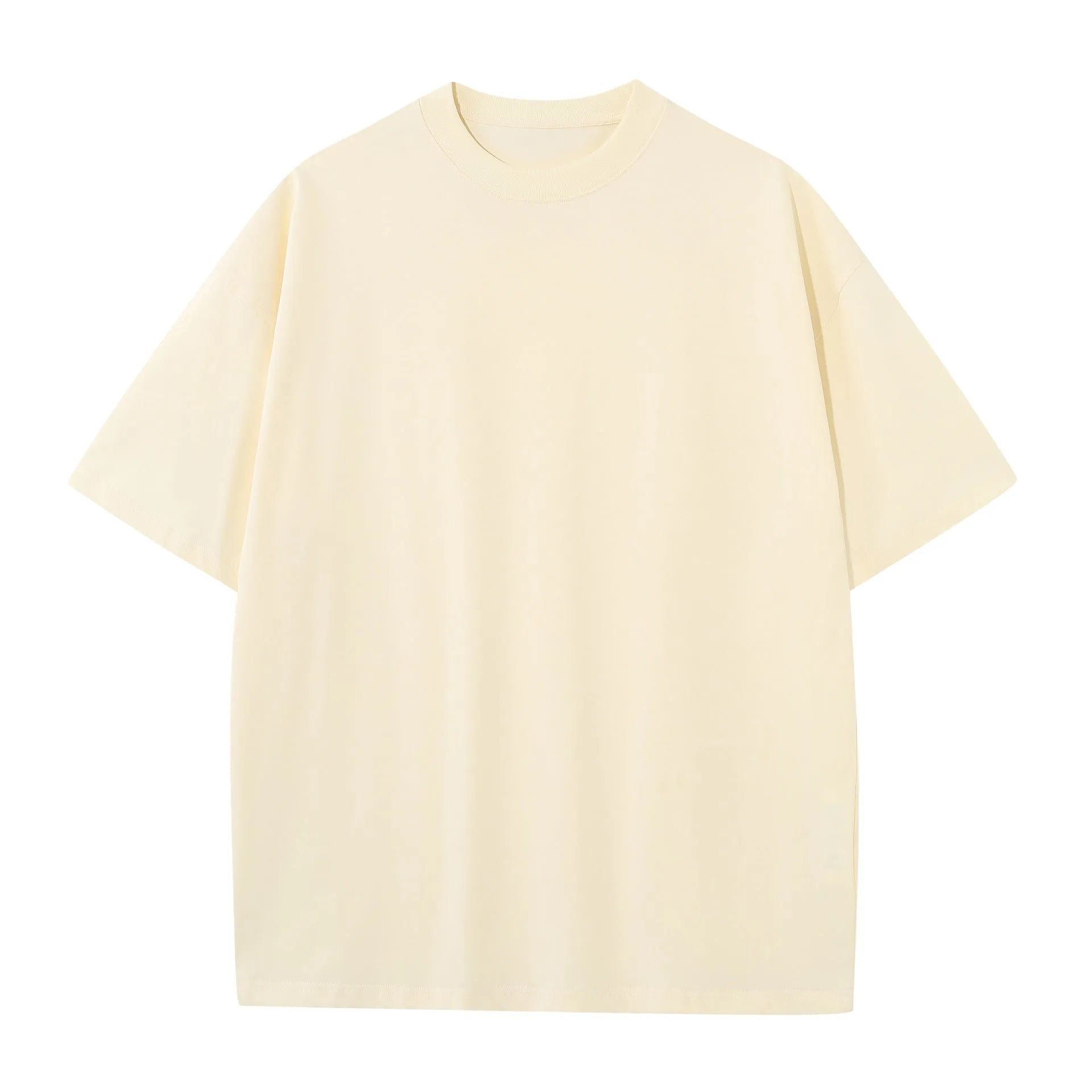 Men's pure cotton short sleeve round neck loose t-shirt in khaki colour