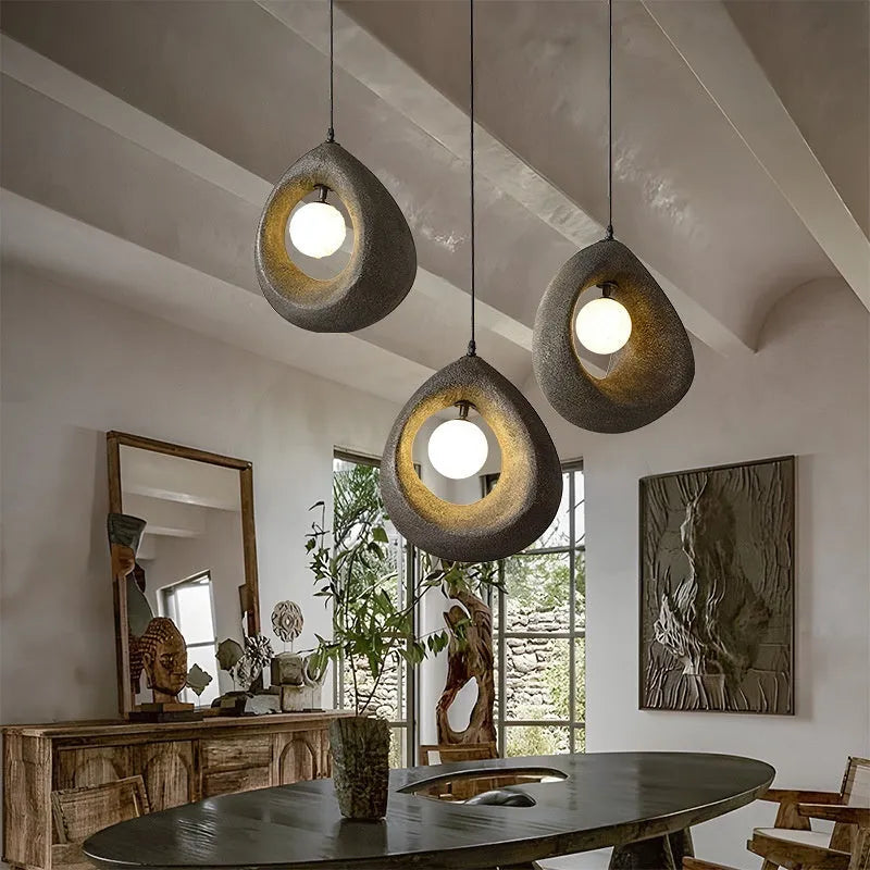 Modern bar chandelier pendant light with milky white lampshade