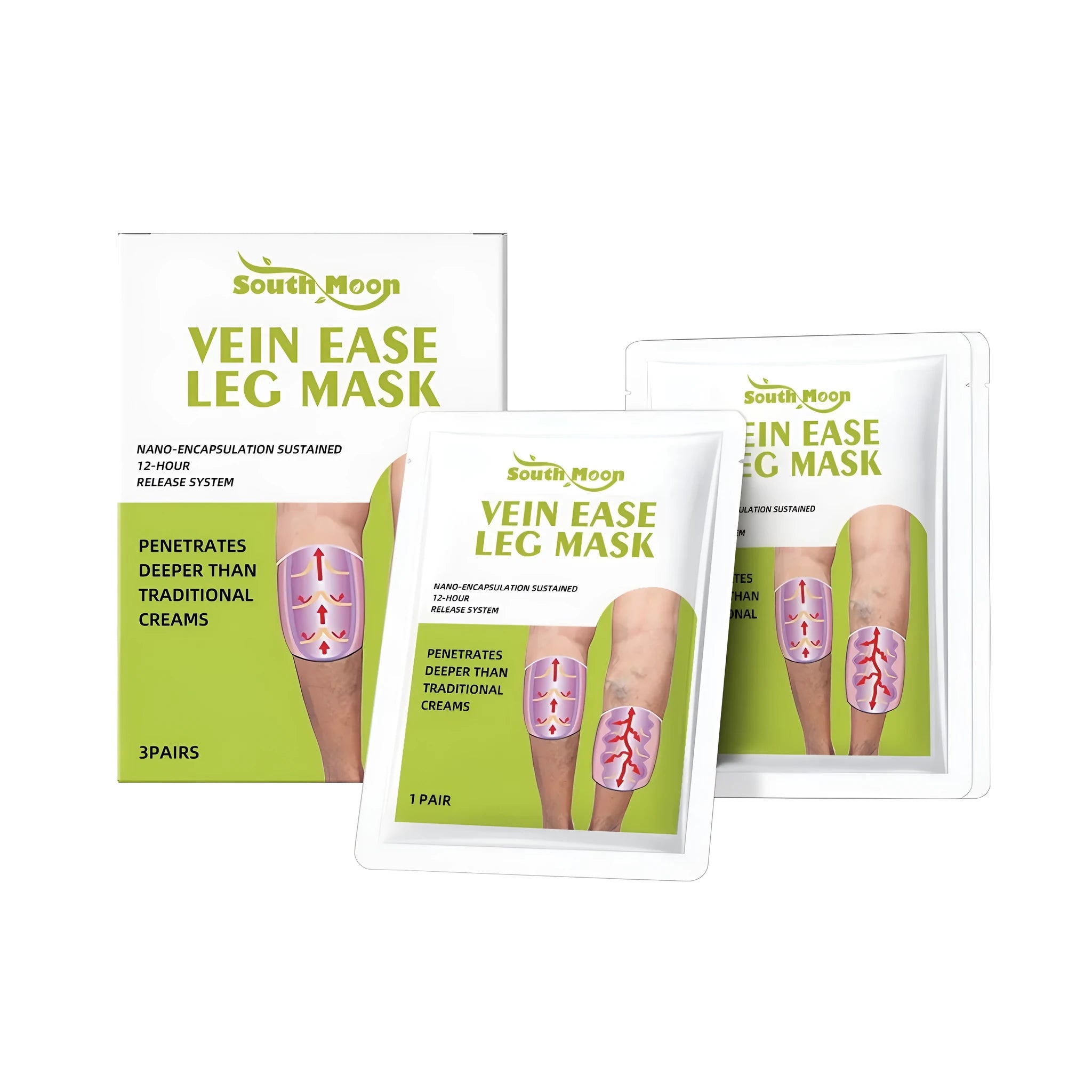 Vein Ease Leg Mask three nursing film patches with shea butter and collagen for leg care
