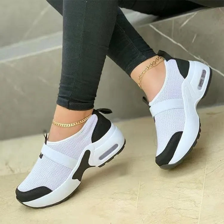 Women's lightweight mesh sneakers in multiple colours with round toe and non-slip rubber soles