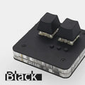 Mini USB keyboard with touch panel in black, grey, pink or white colours on white background