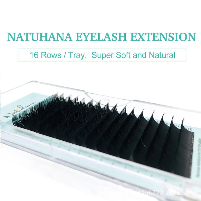 Soft velvet artificial fibre false eyelashes in various lengths from 7mm to 15mm and thicknesses 0.05CC to 0.2CC