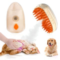 Yellow cat steam brush with 4-in-1 functions including vibration massage and ringworm detector