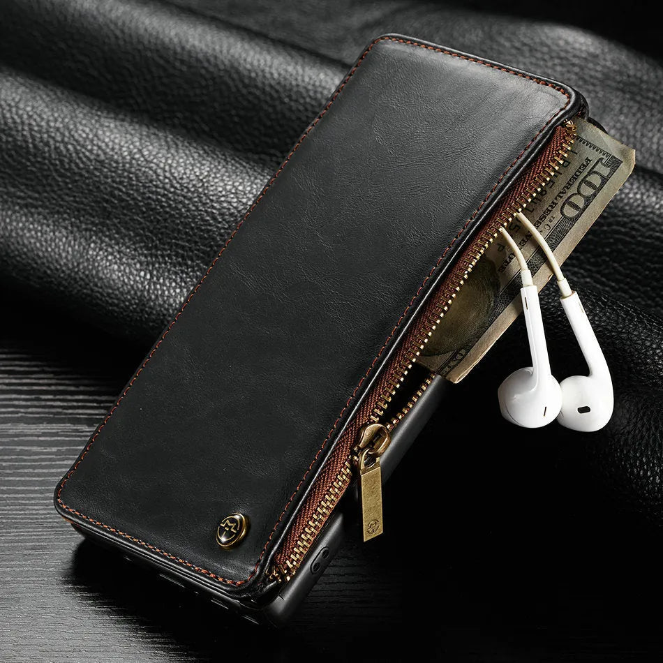 Leather flip phone case for SAMSUNG Note9 in black, brown or red colours