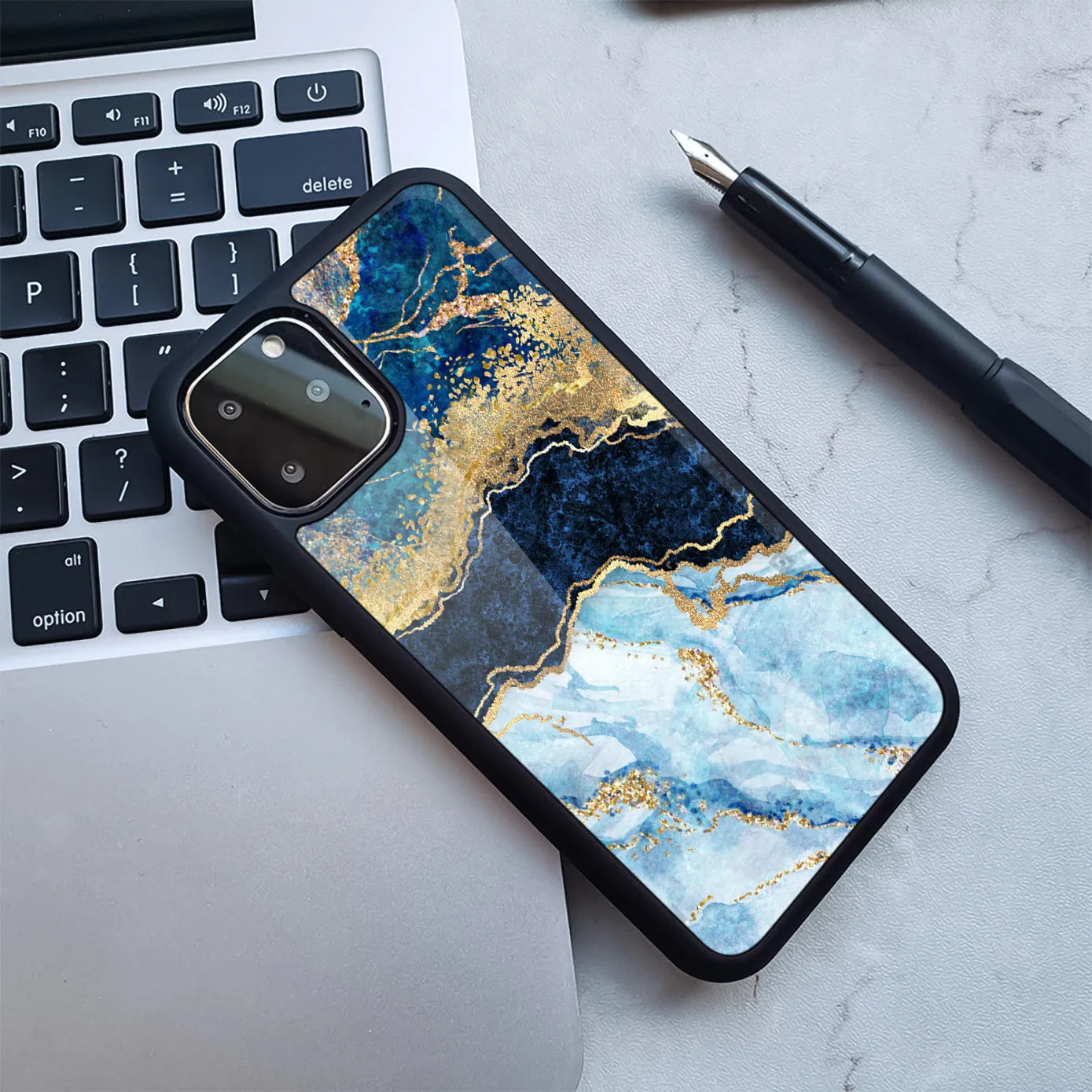 Marbled Huawei smartphone case with TPU and PC construction in multiple colour options
