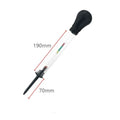 Electrohydraulic hydrometer for automotive battery electrolyte testing with glass construction