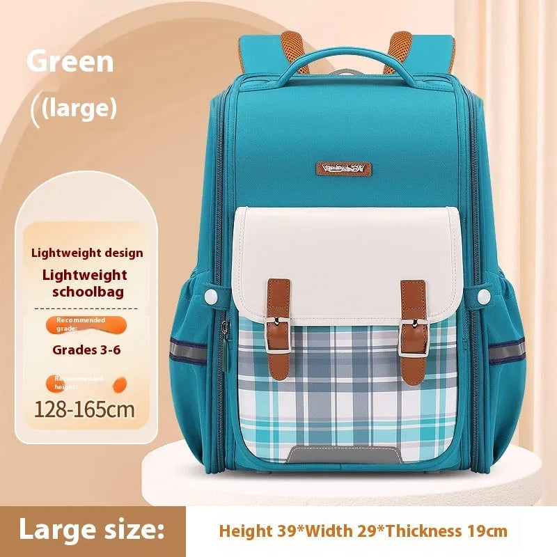 Lightweight student school backpack in Oxford cloth with large capacity for Grade 5-6 students