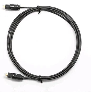 OD2.2 digital optical audio cable with Toslink connectors, showing slim black PVC jacket.