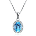 925 sterling silver jewellery set with blue topaz stones including geometric earrings, necklace, ring and pendant