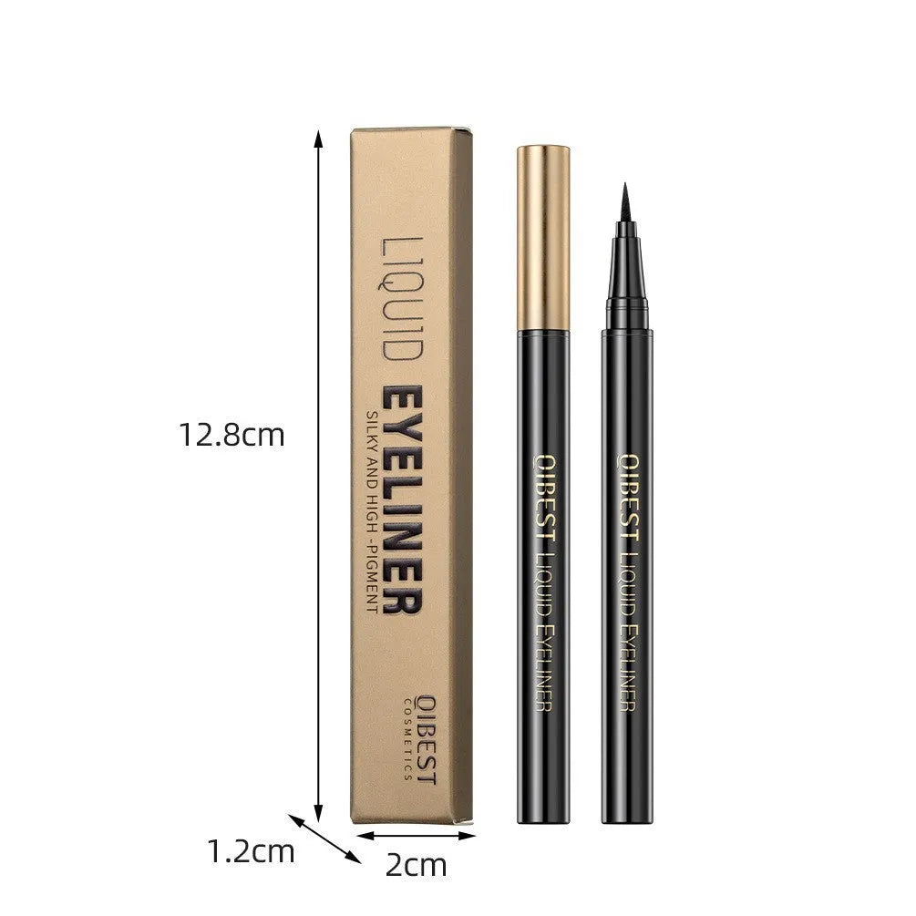Black liquid eyeliner pen with sweat-proof quick-drying properties for universal skin types