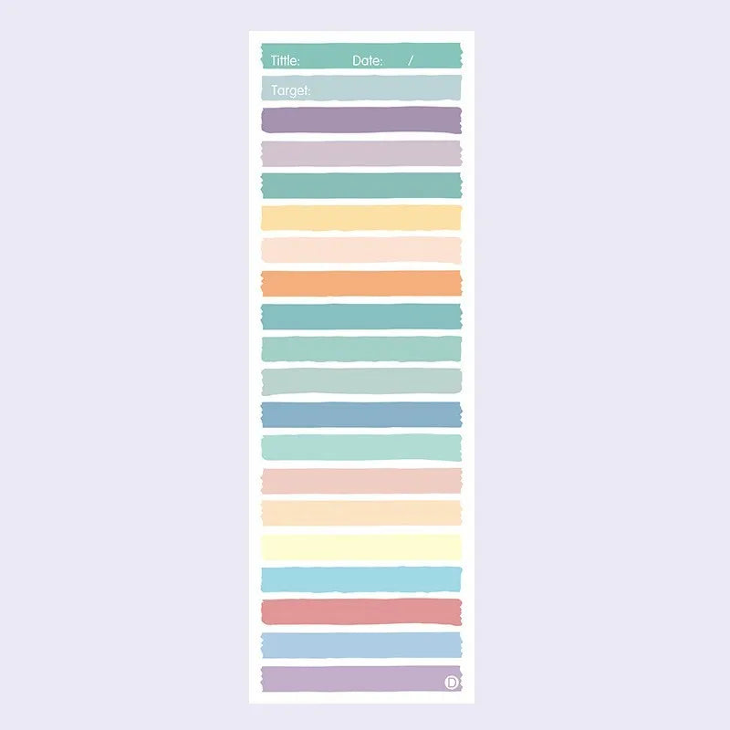 Student notepad with plastic storage box showing 90x248mm dimensions and colour variations
