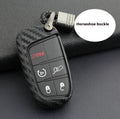 Carbon fibre patterned silicone protection case for Dodge Chrysler Fiat car remote keys with buckle attachment option