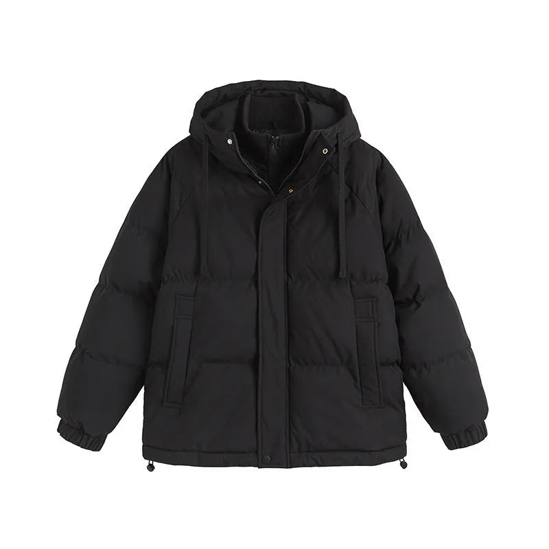 Loose fit two-piece cotton padded coat with side seam pockets in multiple colour options