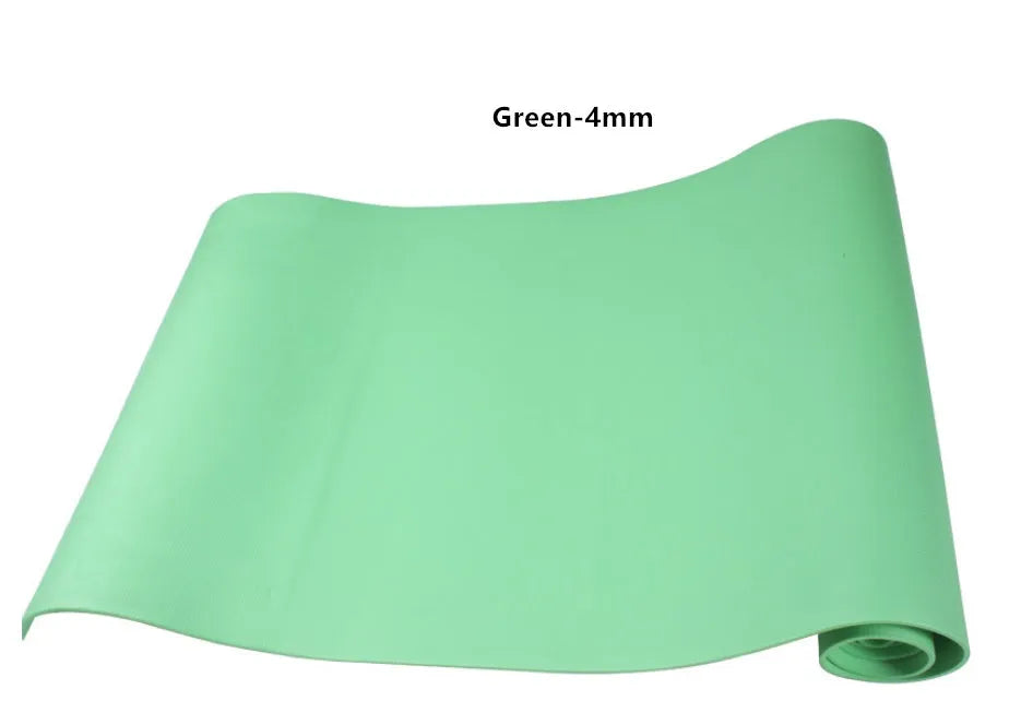 Red and blue EVA composite yoga mats showing 4mm and 6mm thickness options for home fitness.