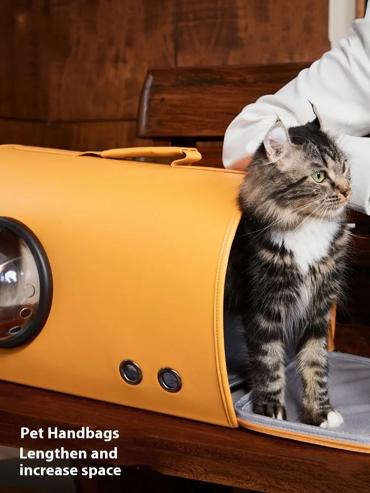 Elk orange portable pet carrier bag for small dogs and cats with shoulder strap