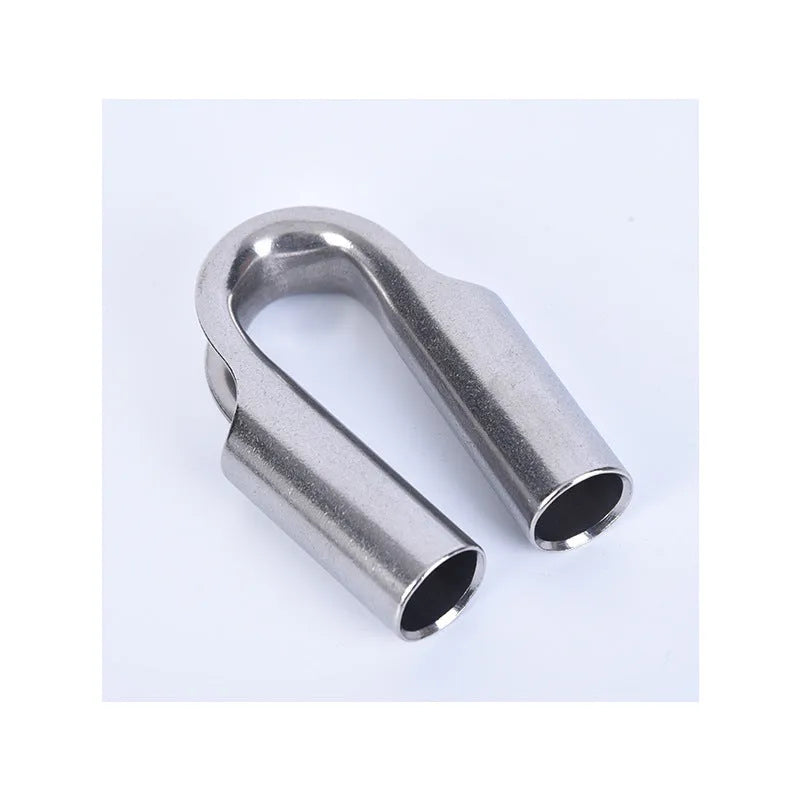 Stainless steel tubular chicken heart style round sleeve ring for mechanical fastening.
