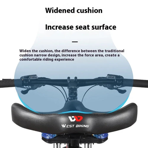 Black bicycle seat cushion with leather cover and foam padding