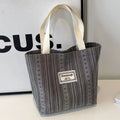 Japanese style large corduroy handbag in dark brown, shown with grey and ivory white colour options.