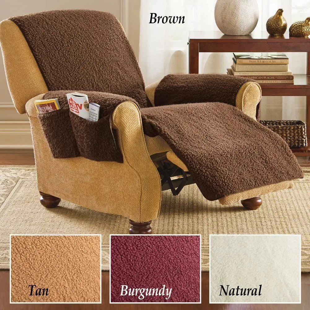Polyester sofa cushion cover slipcover in lambswool colour with size options for furniture protection