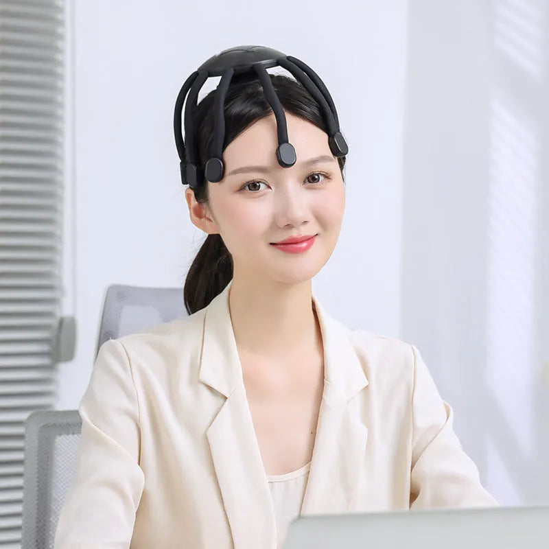USB powered head massager with multiple claws for scalp vibration and relaxation