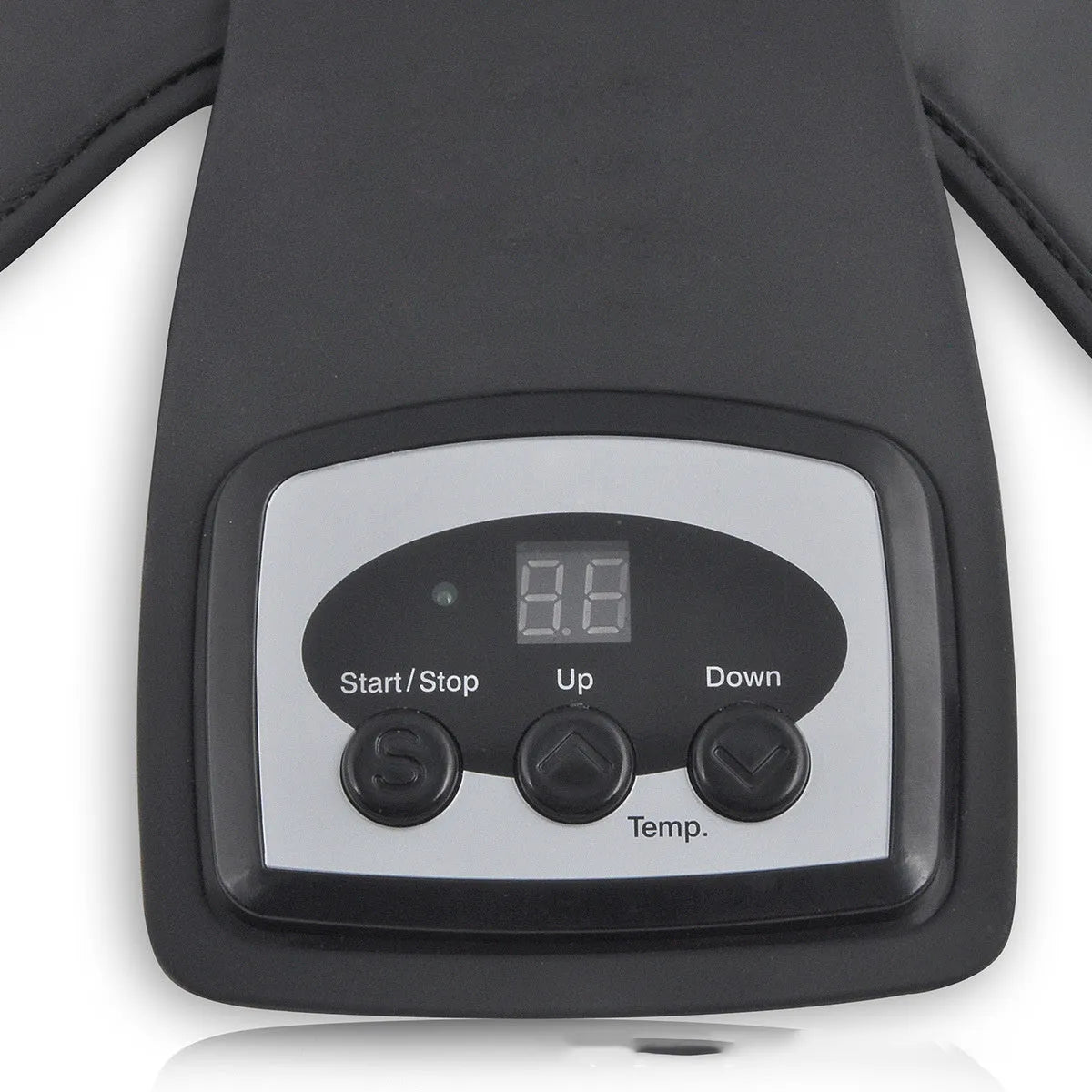Portable infrared knee and shoulder massager unit with adjustable temperature control and pads.