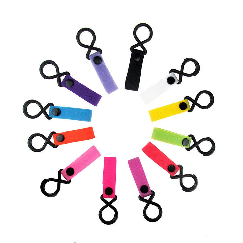 A nylon luggage Velcro hook in one of 18 available colours, shown in independent OPP packaging.