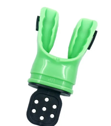 Edible silicone diving mouthpiece measuring 110mm in various solid and transparent colours.