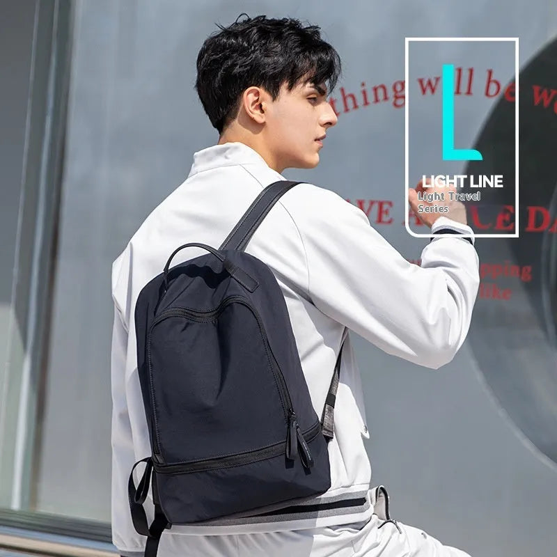 Blue black lightweight Oxford cloth backpack with urban simplicity style