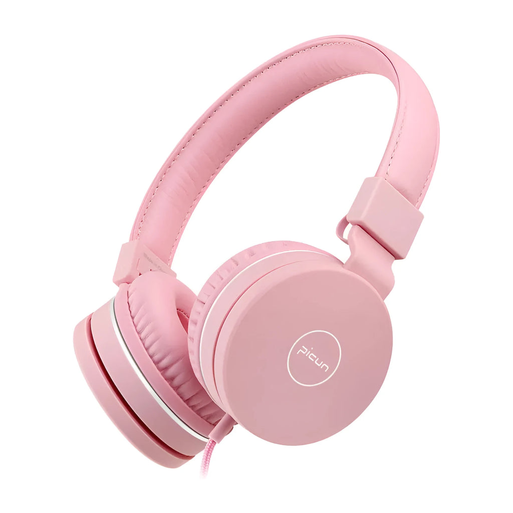 Bengoo C30 wired headset with microphone in blue green colour showing 3.5mm plug and protein ear cushions