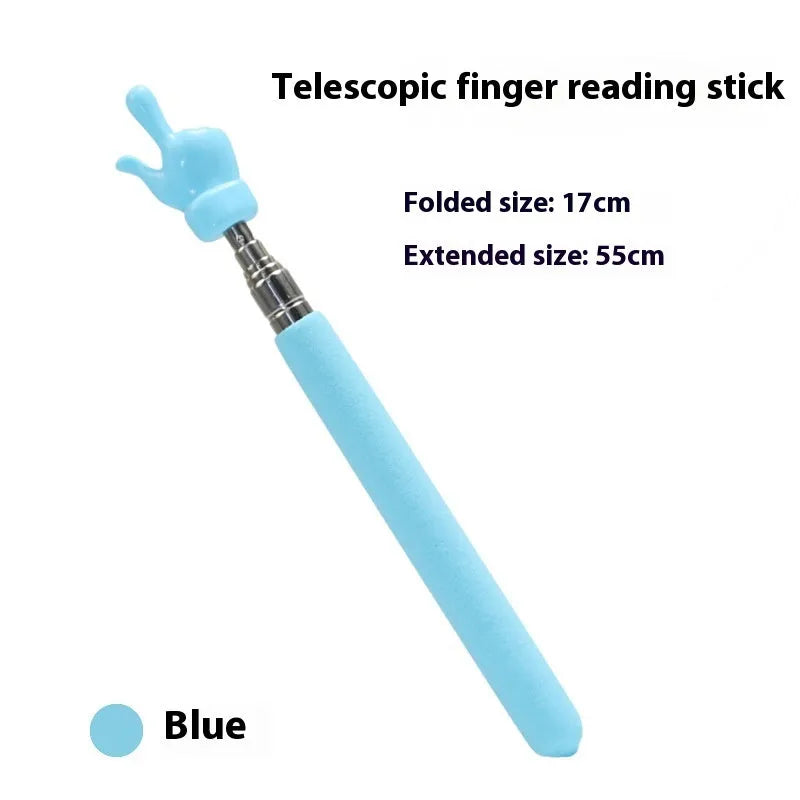 Retractable stainless steel teaching pointer with colourful tip for classroom reading