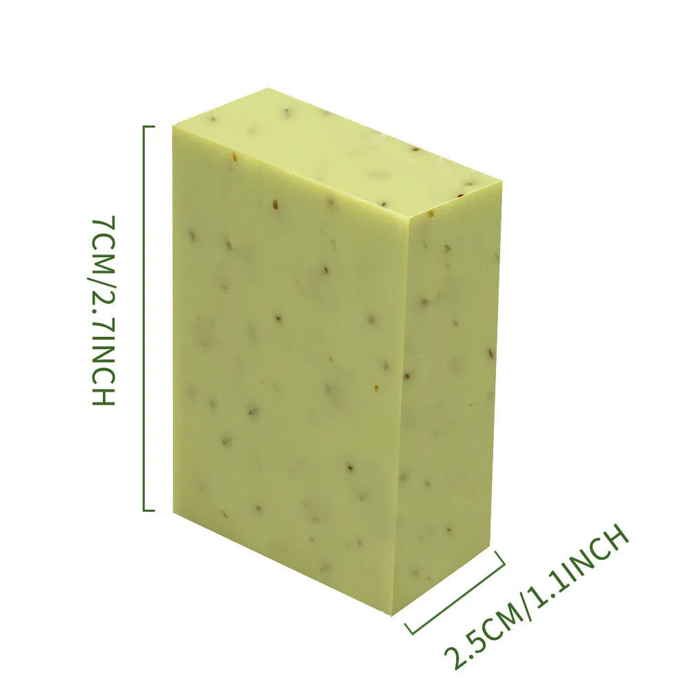 Frosted texture handmade essential oil soap bar in 100g size with natural appearance