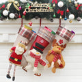 Christmas sock gift bag in non-woven fabric with old man snowman elk designs, 21.5x50.5x24 cm