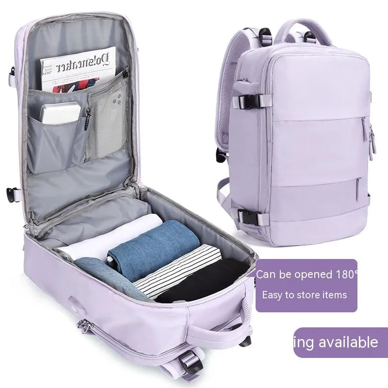 Large waterproof mummy-style backpack in nylon, shown in a selection of colours including black, mint green, and pink.