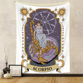 Rectangular polyester fibre tapestry with constellation skull tarot design in multiple sizes 73X95CM to 180X230CM