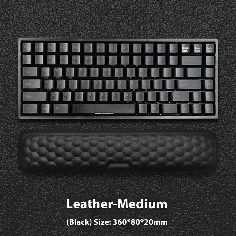 Memory foam computer wrist rest with silicone base in grey cloth cover style