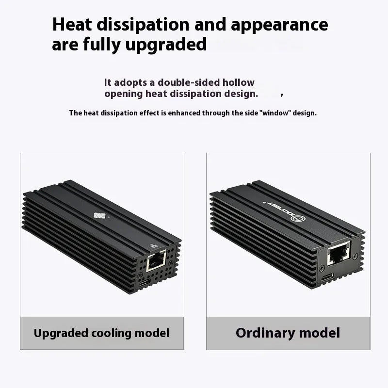 Black USB4 to RJ45 10 Gigabit network adapter with 20cm cable