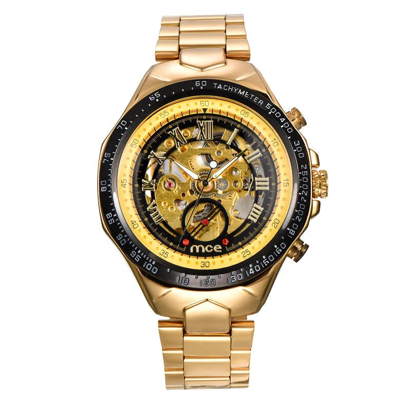 MCE men's mechanical watch with explosion-proof construction shown in available colour variations