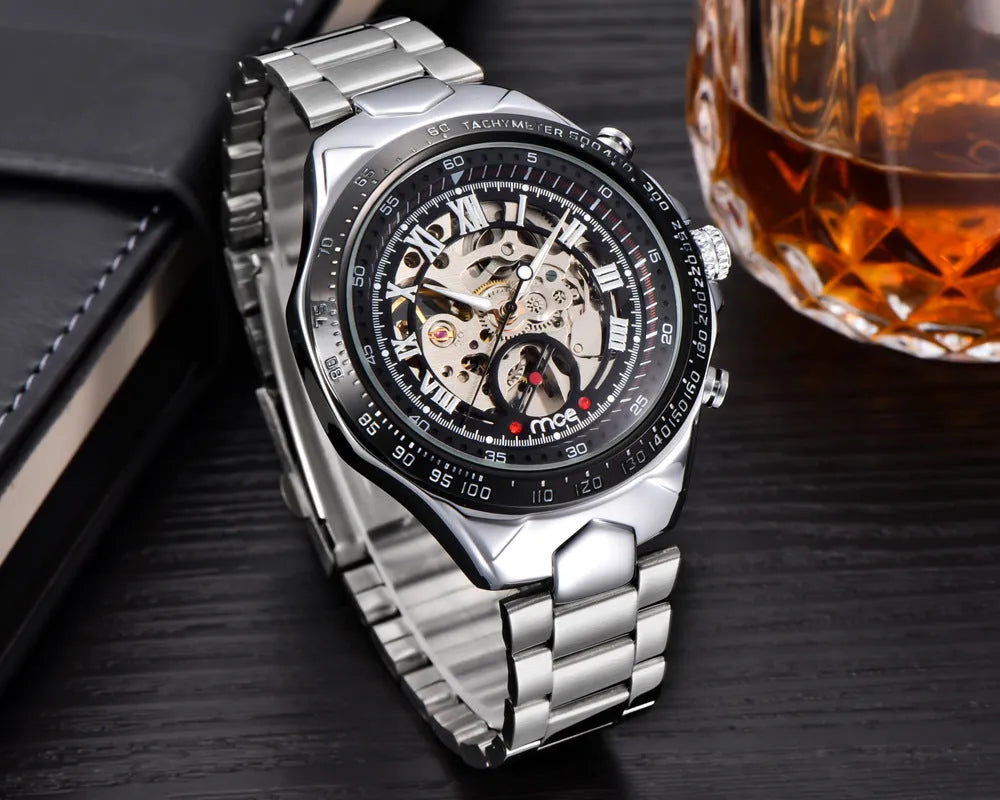 MCE men's mechanical watch with explosion-proof construction shown in available colour variations