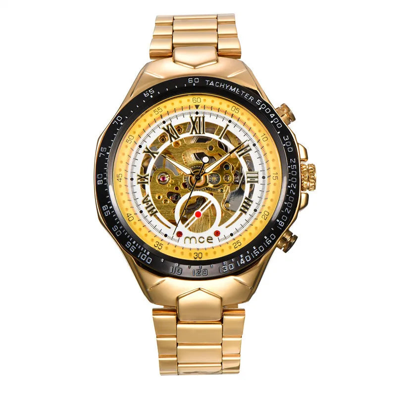 MCE men's mechanical watch with explosion-proof construction shown in available colour variations