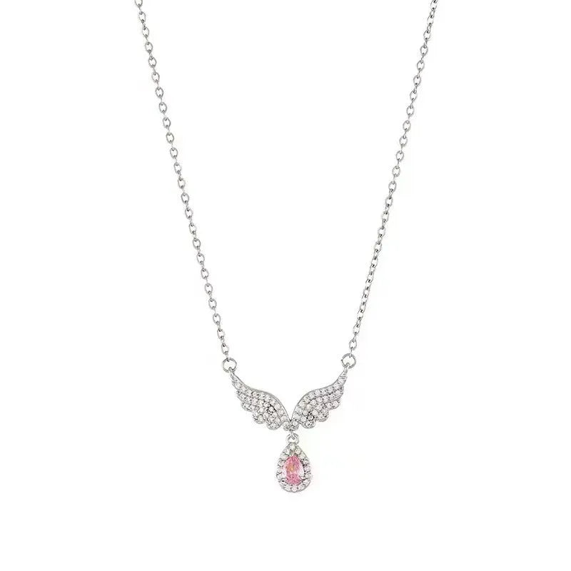 Women's sterling silver necklace with fishtail pendant on O-ring chain, adjustable length 41-50cm