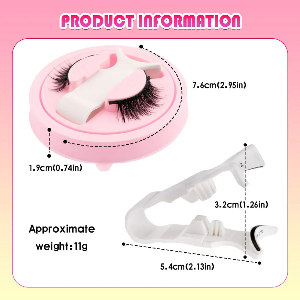 Reusable waterproof glue-free false eyelashes set in natural thick style with artificial fibre material