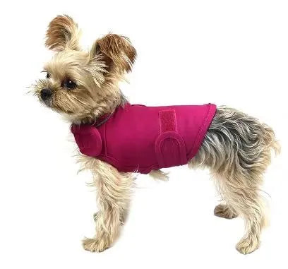 Brown brocade cotton dog tank top for separation anxiety relief with casual pet clothing design