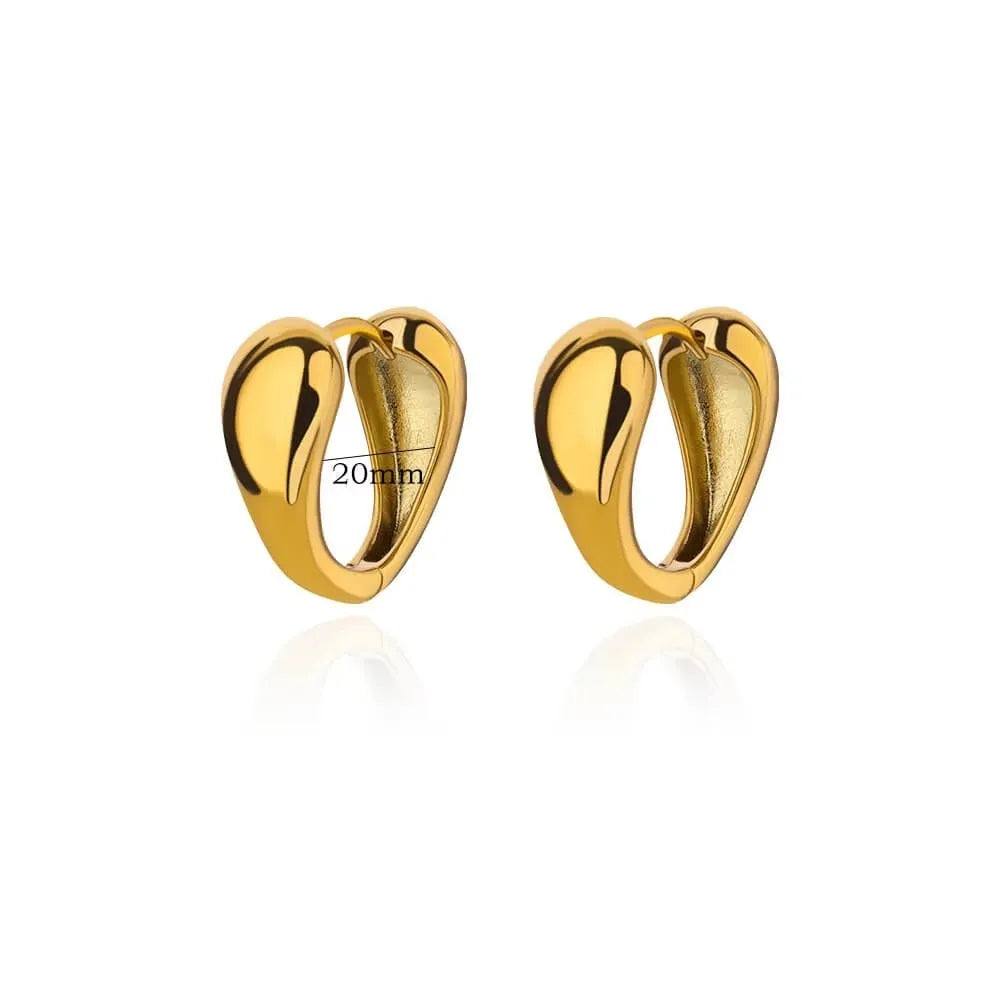 Women's geometric butterfly earrings with heart, bow and star shapes in copper with diamond finish