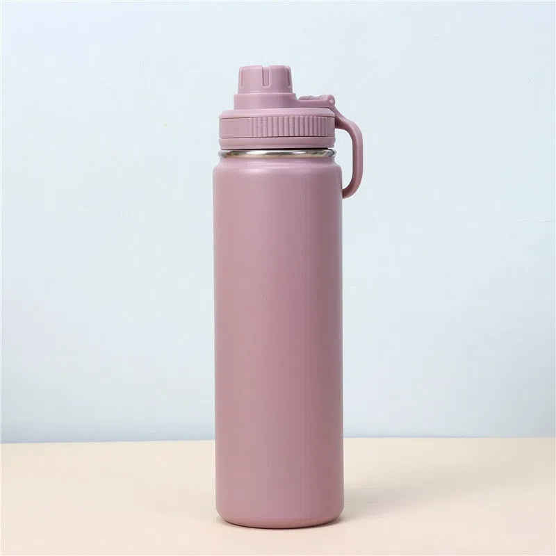 Dopamine colour scheme 710ml stainless steel insulated fitness yoga water bottle with rope