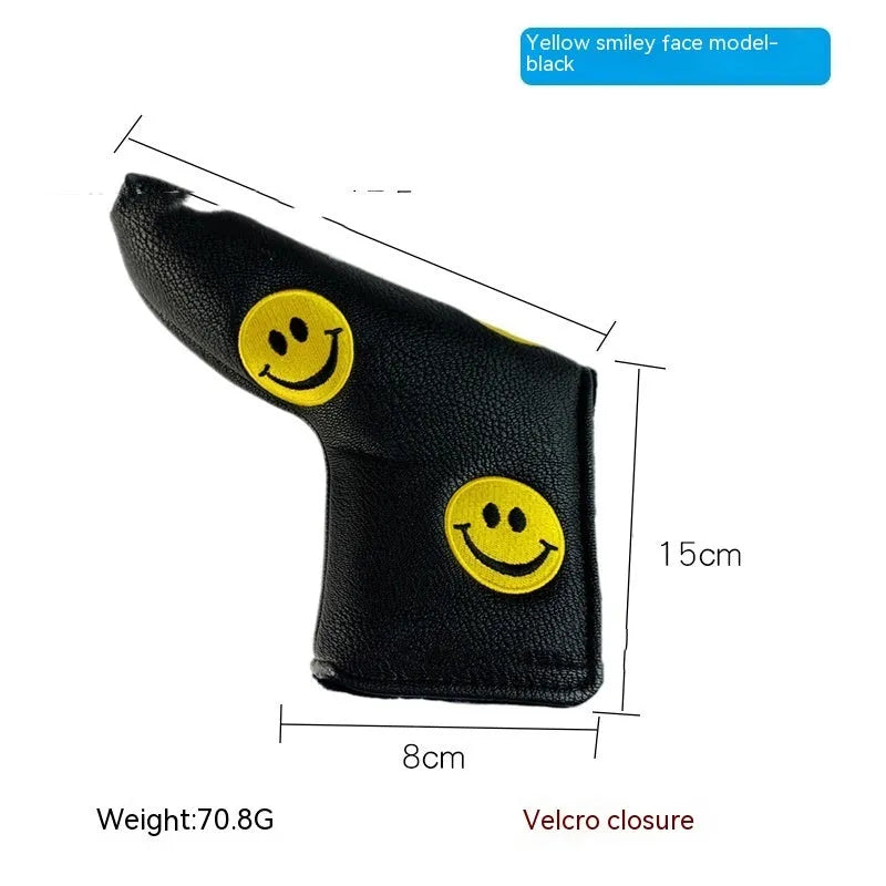 Golf putter sleeve in a themed design with PU waterproof fabric exterior and fleece lining.