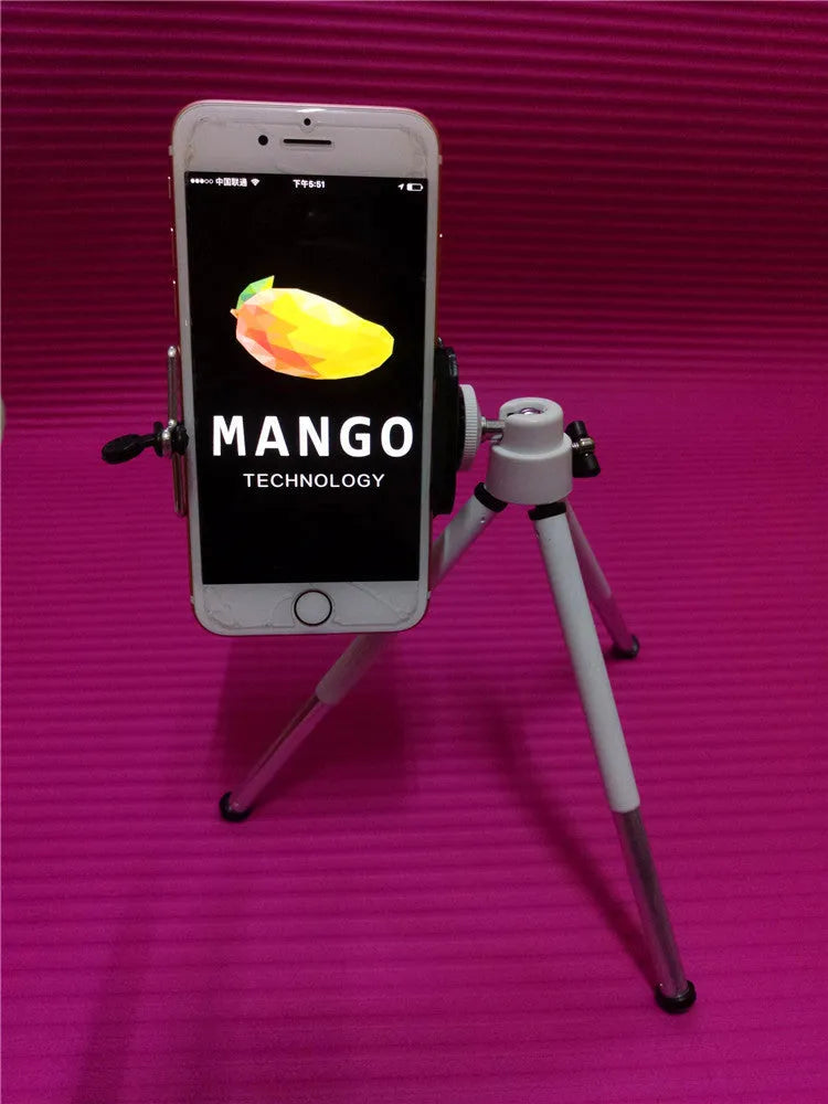Desktop phone holder with two-section bracket in black and silver colour options