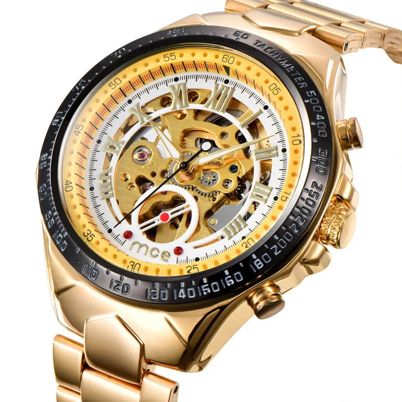 MCE men's mechanical watch with explosion-proof construction shown in available colour variations