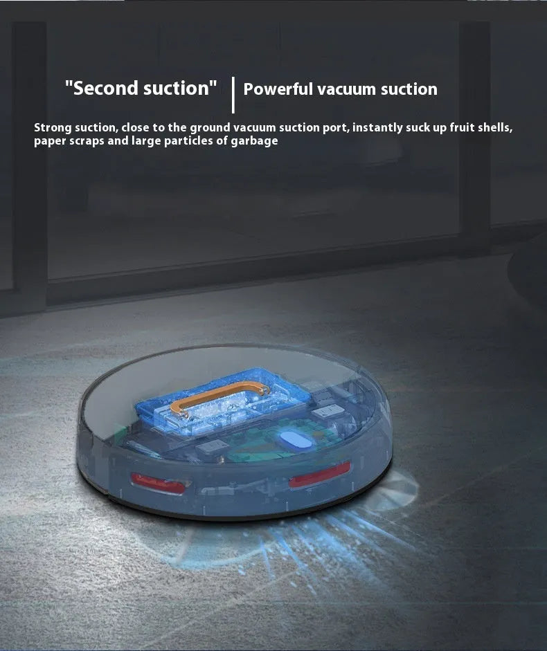 Automatic intelligent sweeping robot in black, 320x320x78mm, with 600ml dust capacity and brushless motor